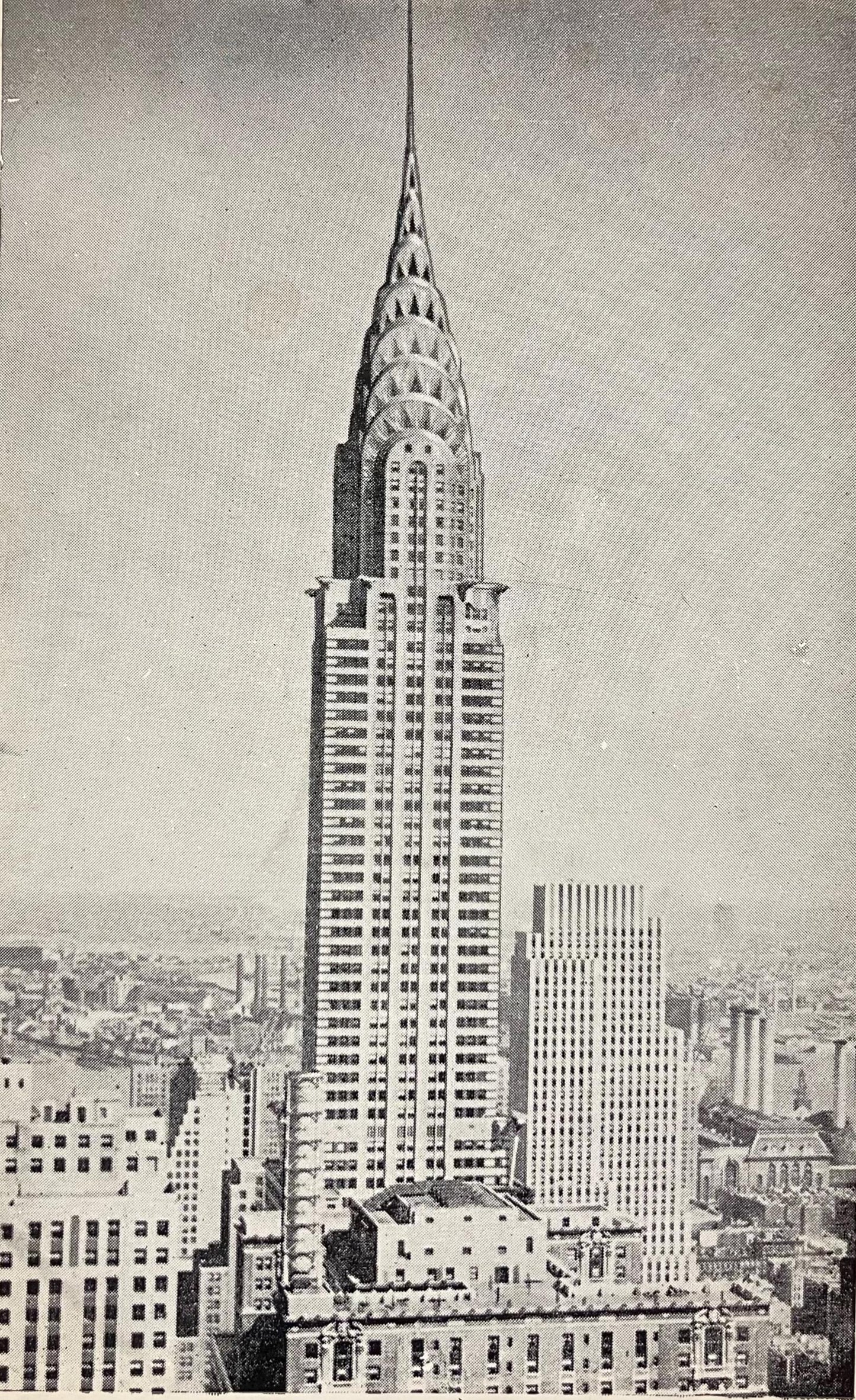 Chrysler Building, New York City - Vintage Black and White Postcard