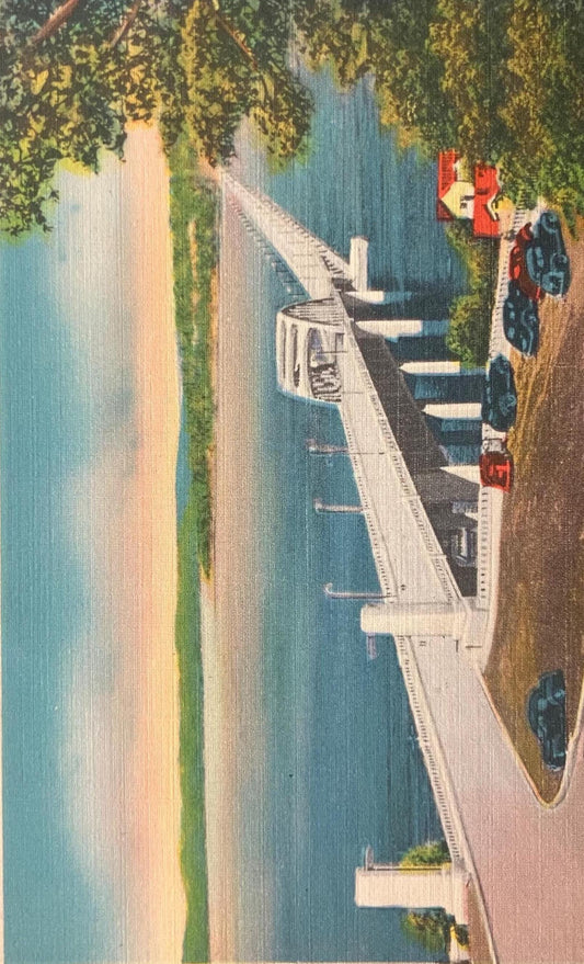 Lake Washington Floating Bridge Seattle, Washington - Short Route to Snoqualmie Pass - Photo by C. P. Johnston Co. - Vintage Bridge Postcard