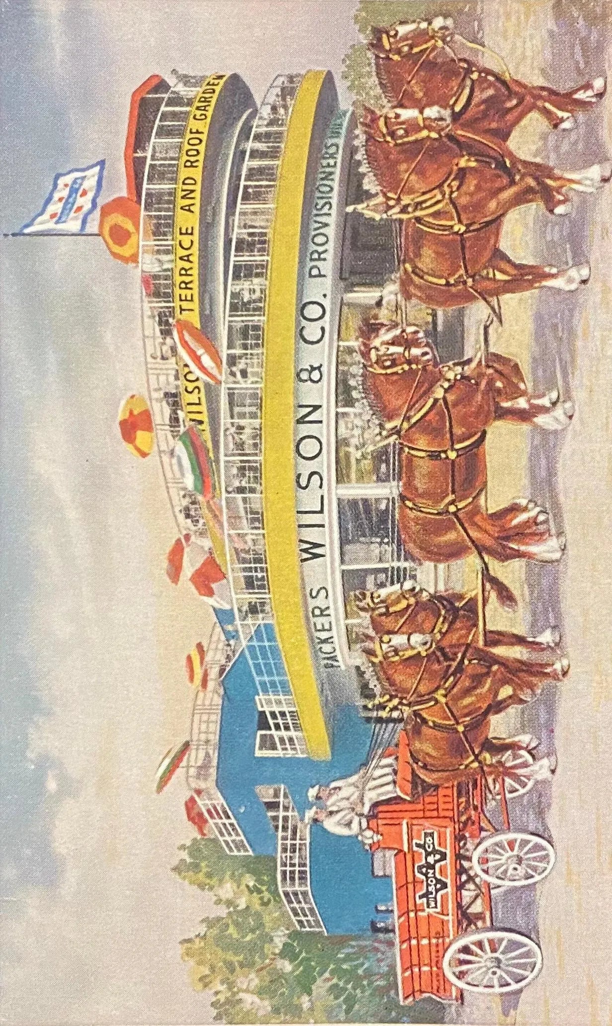 The Internationally Famous Champion Six-Horse Team of Wilson & Co., Meat Packers - Vintage Postcard