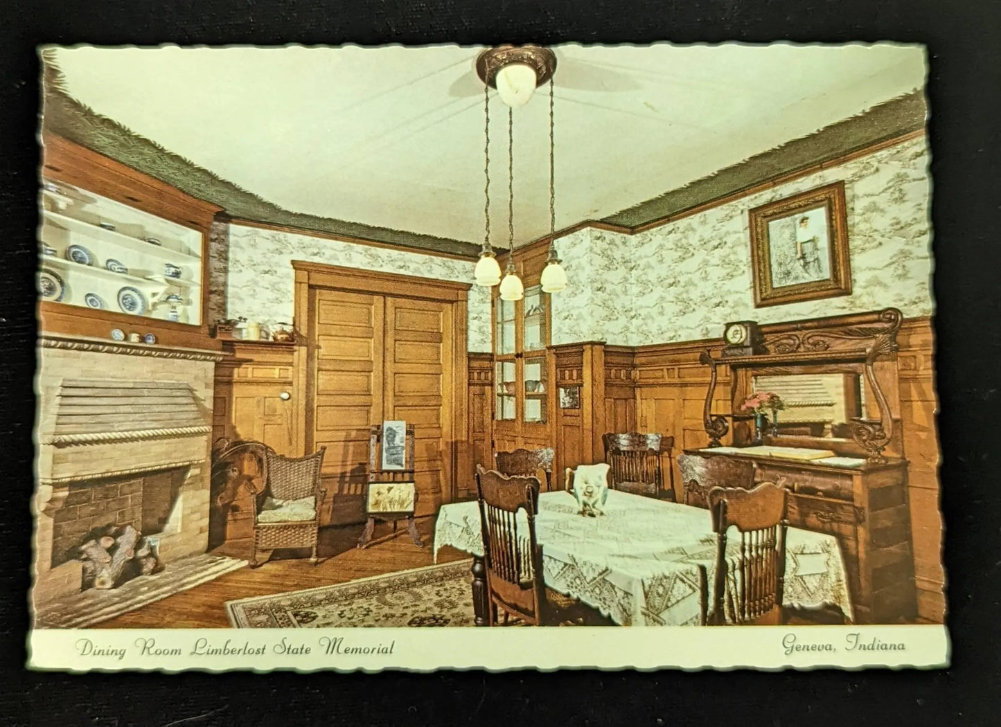 Dining Room Limberlost State Memorial, Geneva, Indiana - Vintage Postcard