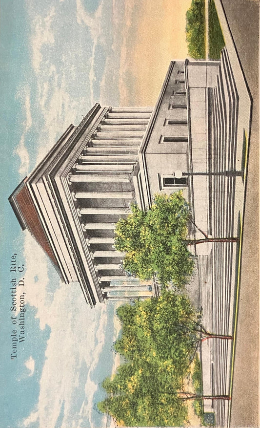 Vintage color postcard of Template of Scottish Rite, Washington DC