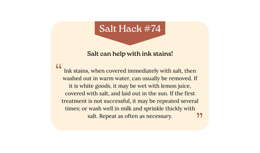 A Hundred and One Uses for Salt: Salt Hack #74
