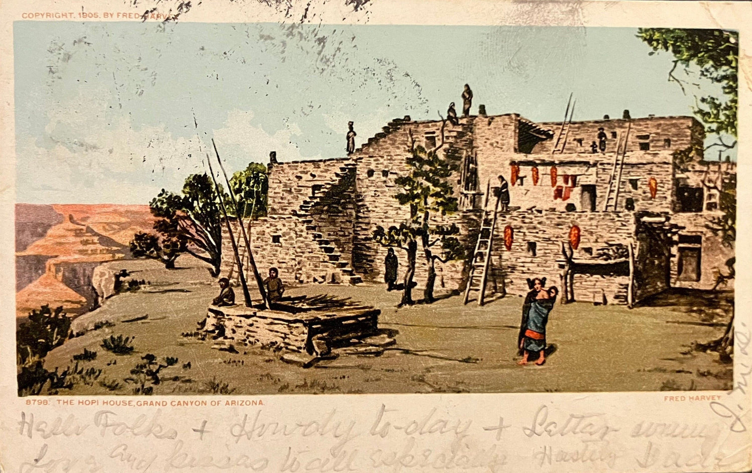 The Hopi House - Grand Canyon, Arizona - Copyright, 1905, by Fred Harvey - Vintage Postcard