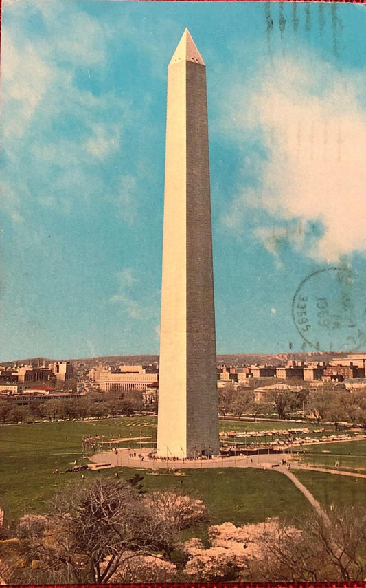 Washington Monument - Photo: COl. M. W. Arps - six cent full color Chief Joseph stamp - Vintage Postcard