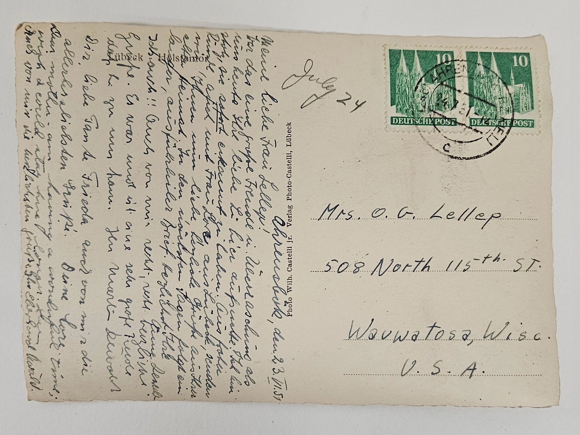 Vintage Letter from Germany to USA