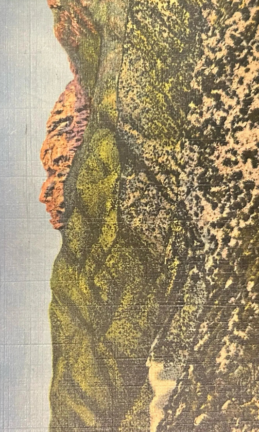 Cochise Head - Chiricahua National Monument - Arizona - 1950s Linen Postcard