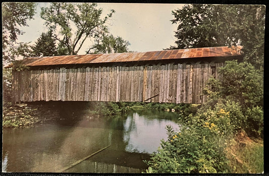 Old Covered Bridge between East Berkshire and Montgomery, Vermont - Photo by Frank L. Forward - Vintage Postcard