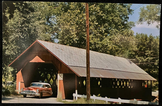 Old Covered Bridge in Brattleboro, Vermont - Photo by Frank L. Forward - Vintage Postcard