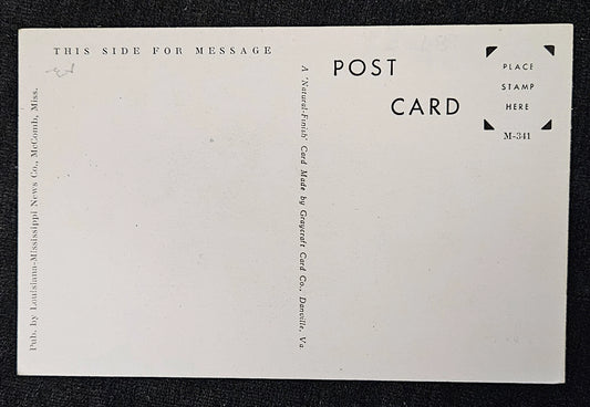 Pearl River Avenue Methodist Church - McComb, Mississippi - Vintage Black and White Postcard