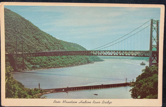 Bear Mountain Hudson River Bridge - Vintage Bridge Postcard - 2,257 ft Long with 18" diameter Cables