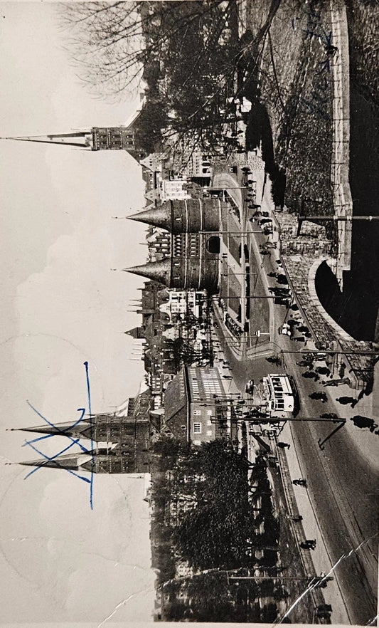 [price] Pre-war Photo Postcard Mailed in 1952 - Lübeck, Germany - Vintage International Postcard