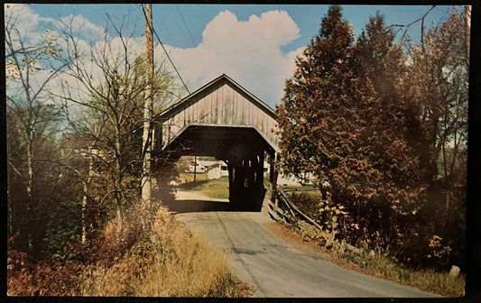 Old Covered Bridge in Lyndon, Vermont - Photo by Frank L. Forward - Vintage Postcard