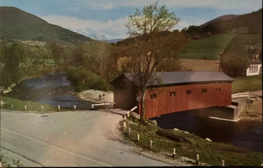 Old Covered Wood Bridge in West Arlington, Vermont - Photo by Frank L. Forward - Vintage Postcard