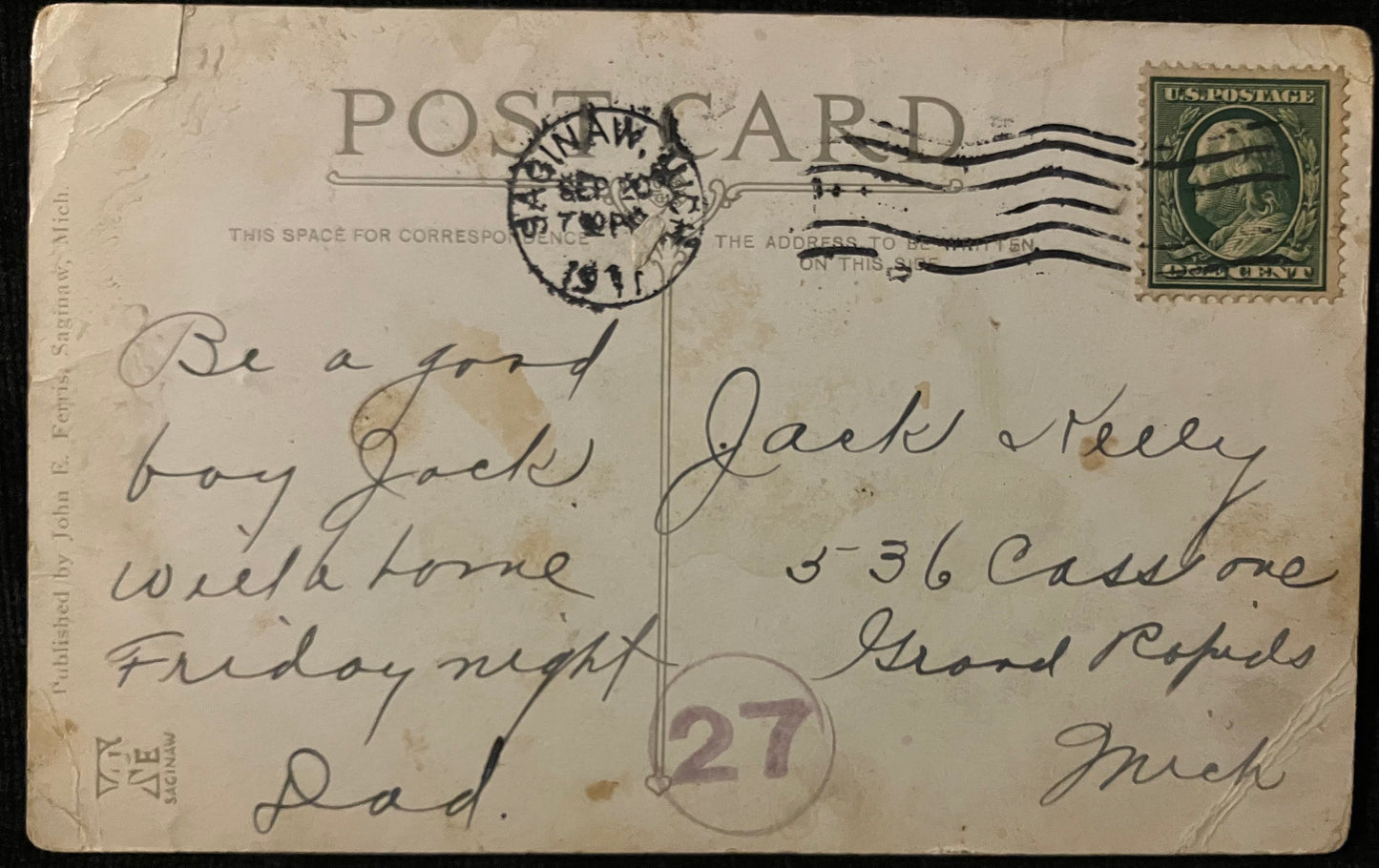 River View and Boat Docks, Saginaw, Michigan - Vintage Nature Postcard