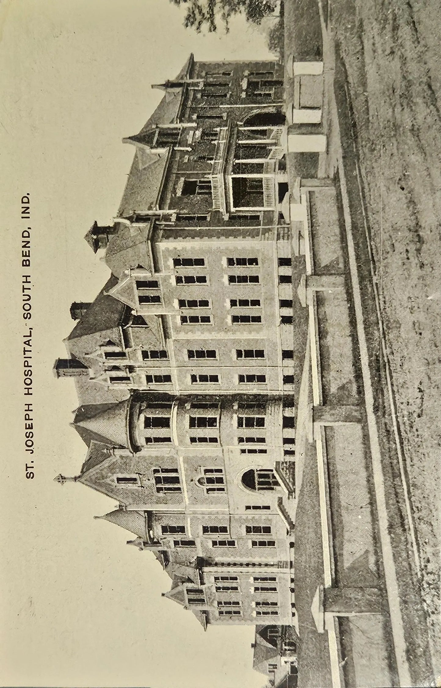 South Bend, Indiana - St. Joseph Hospital - Vintage Hospital Postcard