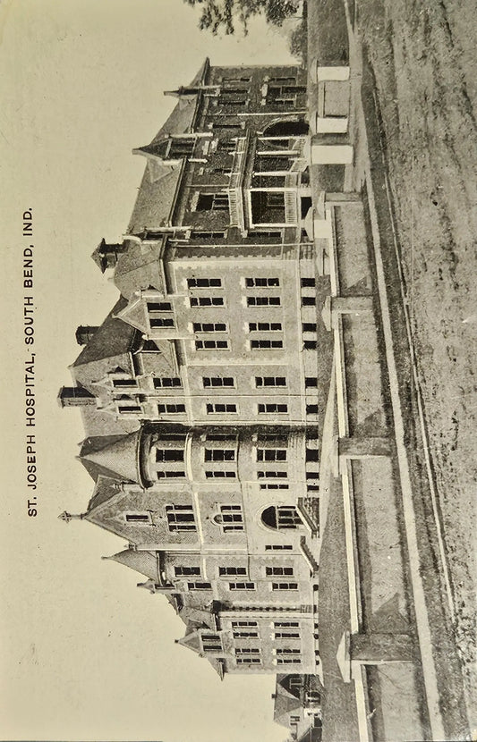 South Bend, Indiana - St. Joseph Hospital - Vintage Hospital Postcard