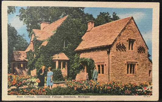Rose Cottage, Greenfield Village, Dearborn, Michigan - Vintage Postcard