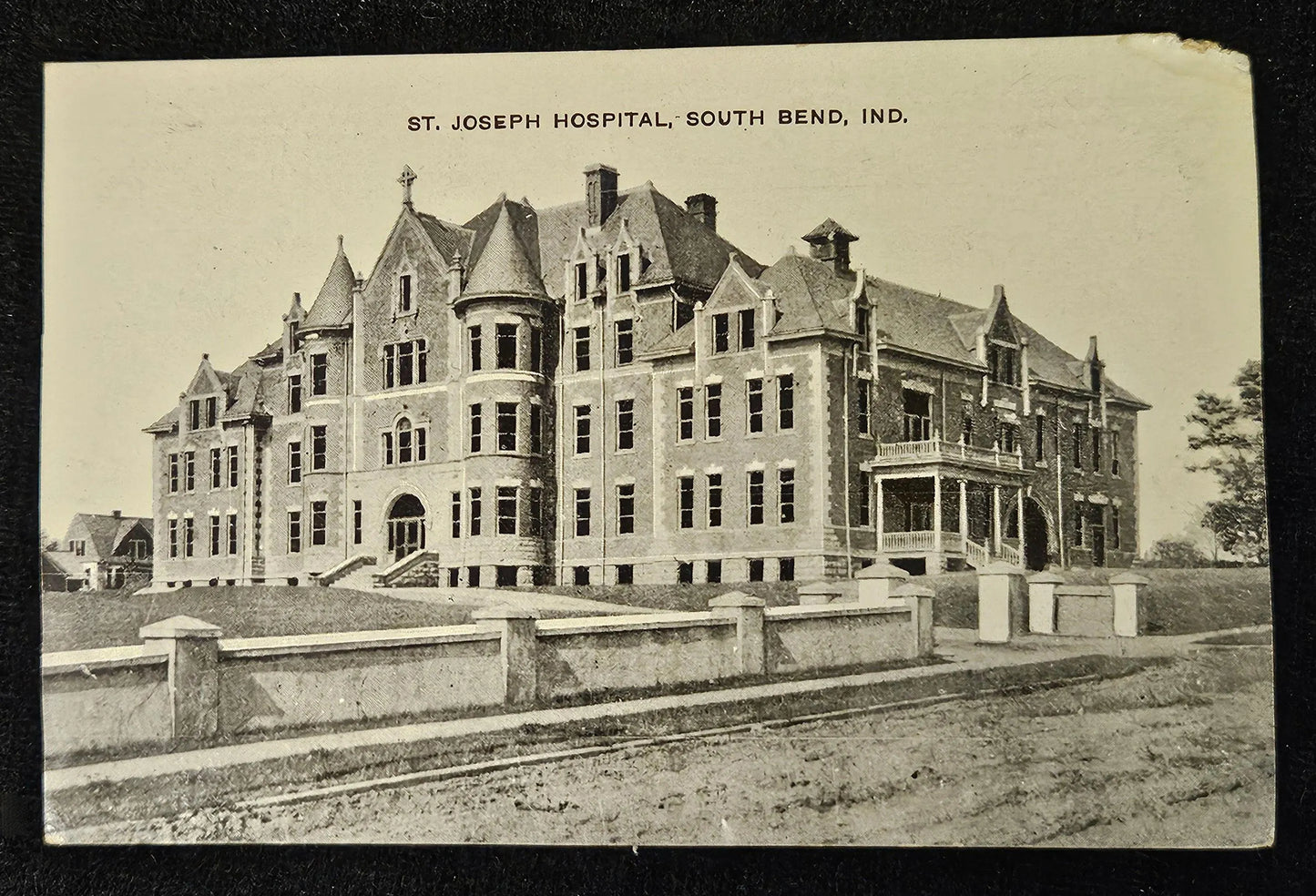 South Bend, Indiana - St. Joseph Hospital - Vintage Hospital Postcard