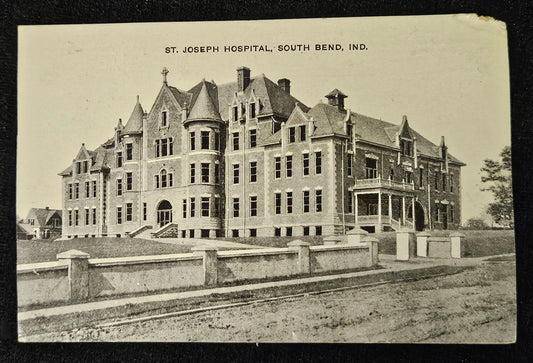 South Bend, Indiana - St. Joseph Hospital - Vintage Hospital Postcard