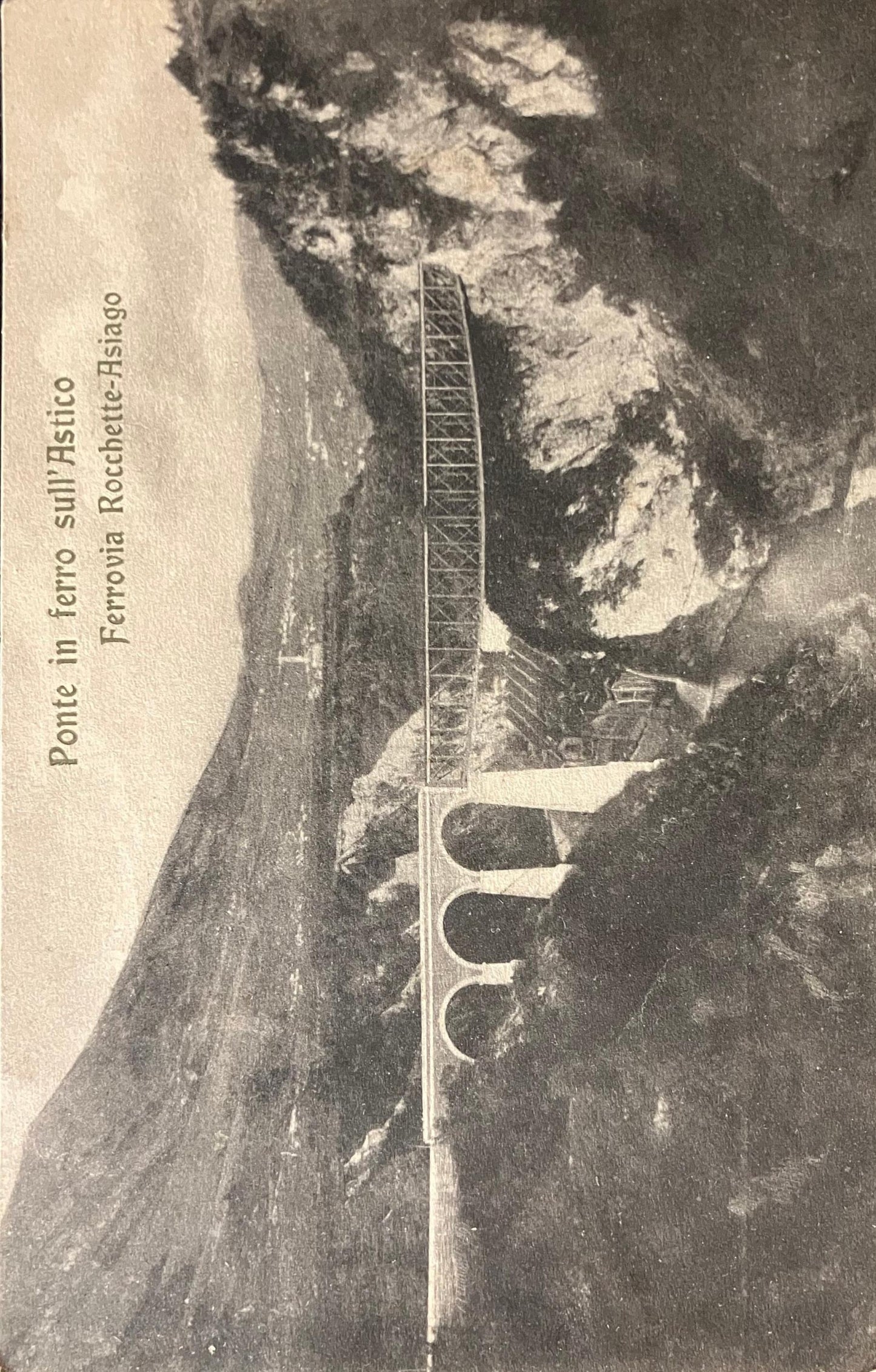 Ponte in ferro sull'Astico Ferrovia Rocchette-Asiago - Vintage Bridge Postcard
