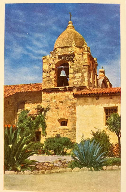 Bell Tower, Carmel Mission with Swallows Nesting on Roof - California Mission built in 1770