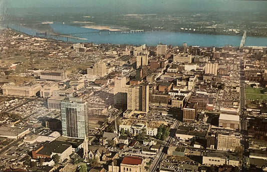 Aerial View of Louisville, Kentucky - Photo: Billy Davis - Vintage Urban Postcard