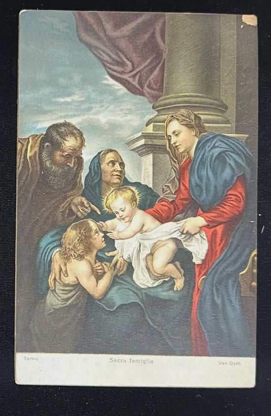 Sacra famiglia - Terino - Van Dyek - Vintage Italian Christmas Postcard