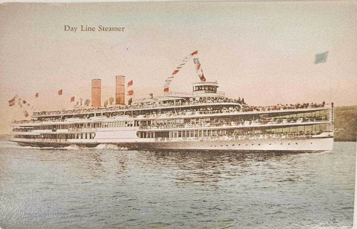 PR $5-$9? & Description - Day Line Steamer Hudson River New York Steamboat Cruise Ship