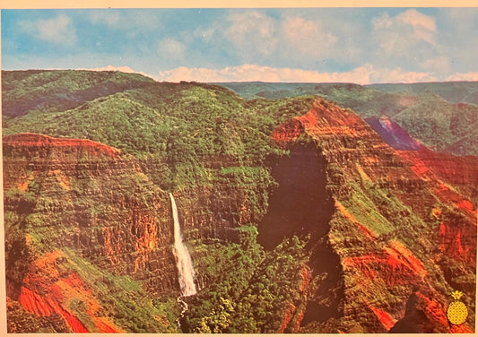 Waimea Canyon on Island of Kauai, Hawaii - Vintage Hawaiian Postcard