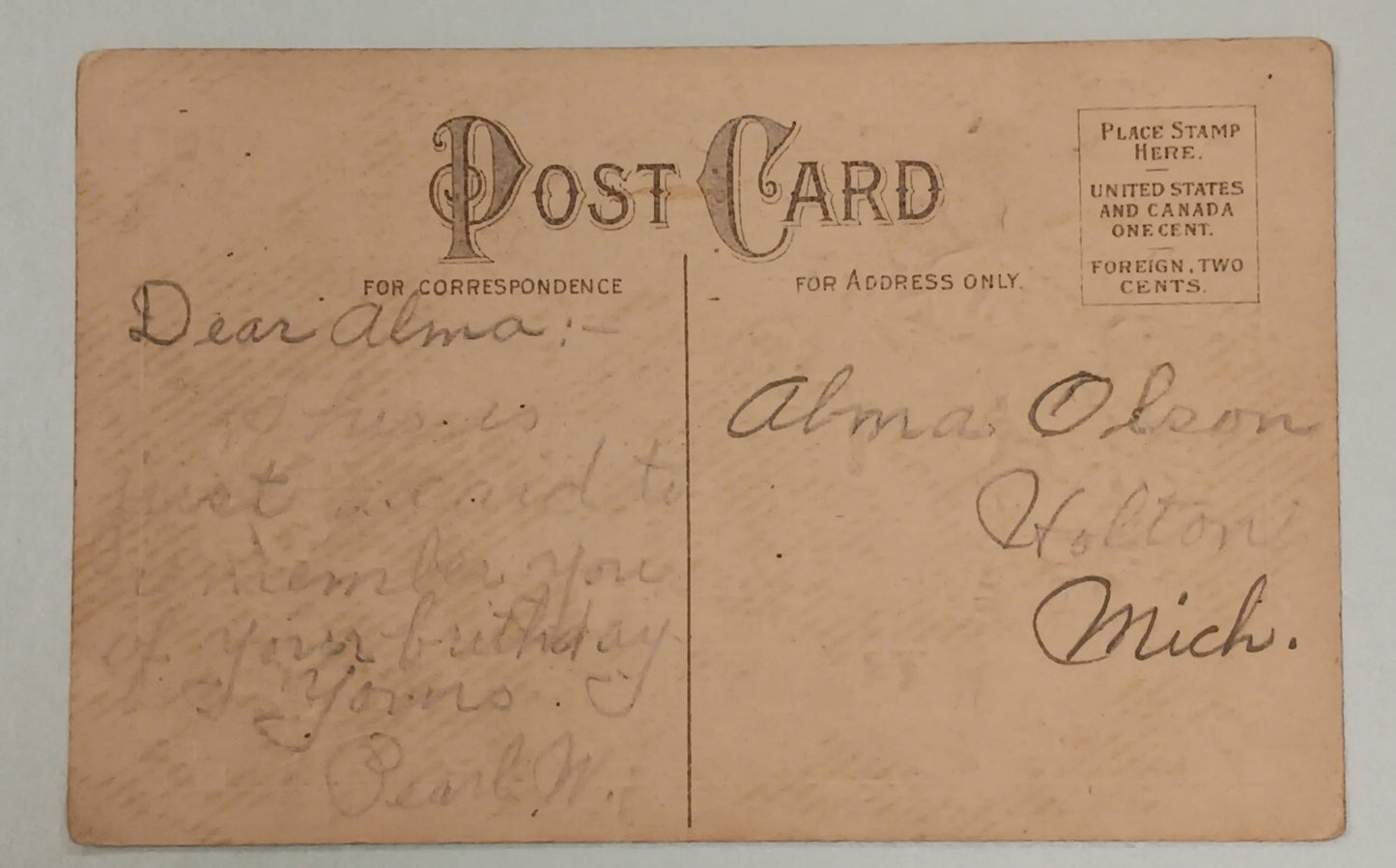Silver Lining Birthday -  Embossed with Gold Accents  - Vintage Post Card - Series 560 - 1910