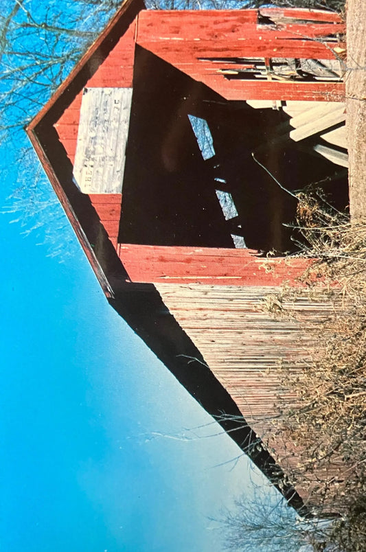Old Red Bridge - Gibson County, Indiana - Photo: George Gould - Vintage Covered Bridge Postcard