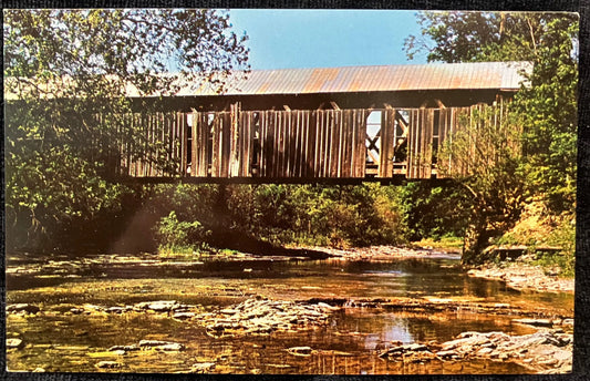 Covered Bridge - Ohio - George Miller Road Bridge - Photo by Anita Knight - Vintage Ohio Covered Bridge Postcard