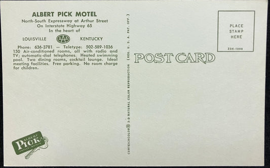 Albert Pick Motel - Louisville, Kentucky - Vintage Motel Postcard