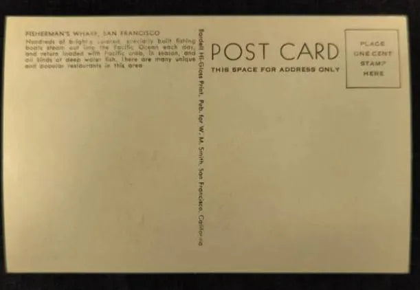 RPPC - Fishermen's Wharf, San Francisco in the 1920 Boradeli Hi Gloss, Offset Print - Vintage Photo Postcard