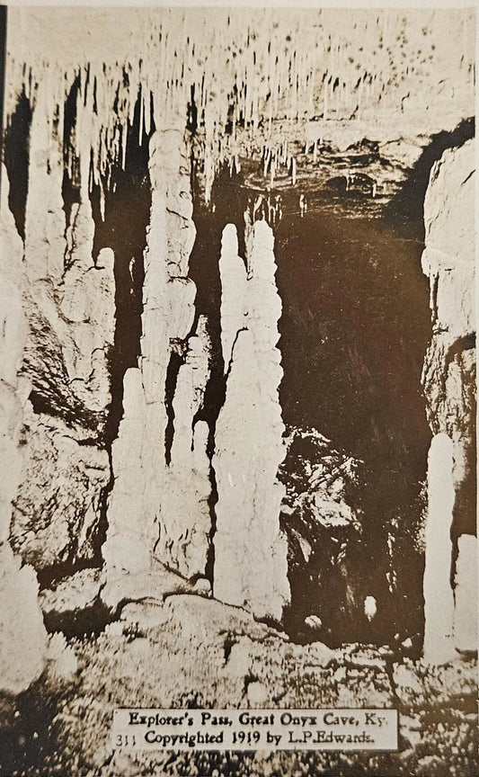 RPPC 1919 Explorer's Pass Great Onyx Cave Kentucky - Stalactite Mineral Deposits  - Vintage Postcard