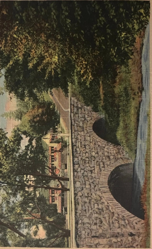 Old Stone Bridge and Washington Inn, Valley Forge, Pennsylvania - Vintage Stone Bridge Postcard