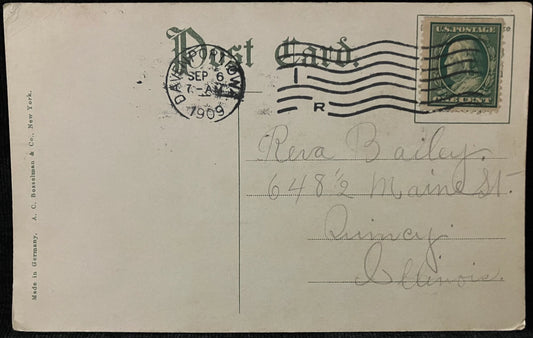 High School - Davenport, Iowa - Made in Germany - Vintage Postcard