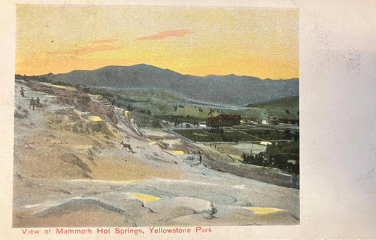 View of Mammoth Hot Springs, Yellowstone Park - Wyoming