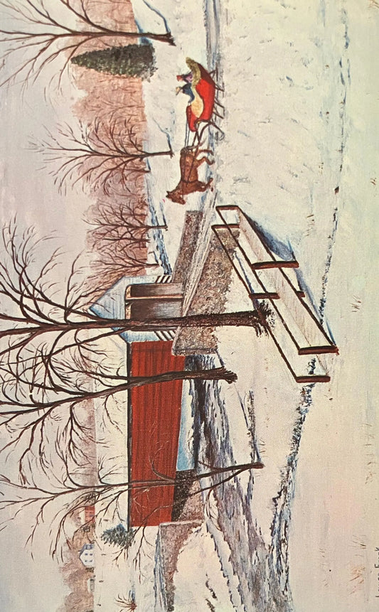Old Time Winter Scene “Heart of Dutchland” - Pennsylvania - Oil painting by Louise Frank - Vintage Postcard