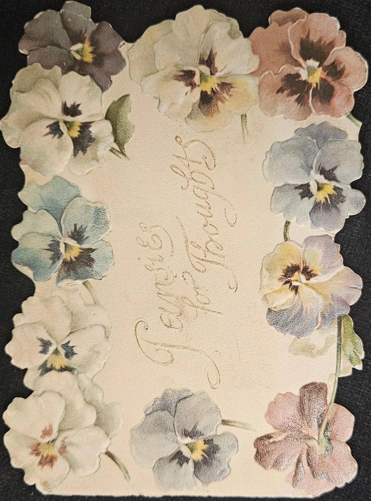 PR? - Folding Floral Card "Pansies For Thoughts" Greeting Card