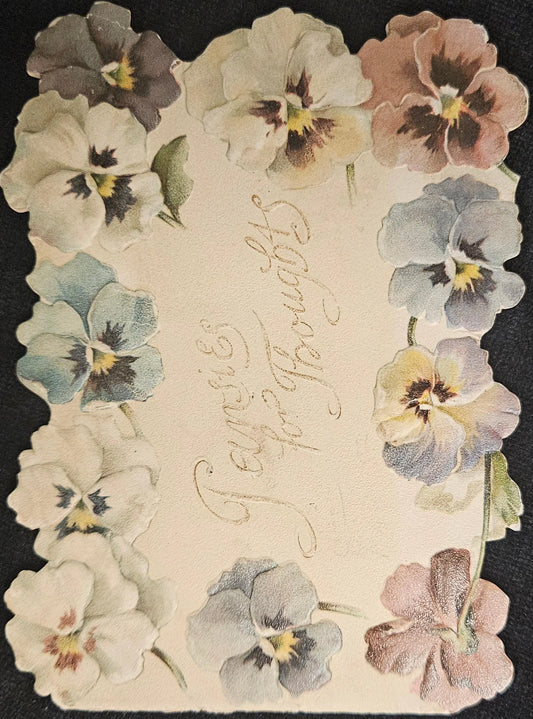 PR? - Folding Floral Card "Pansies For Thoughts" Greeting Card