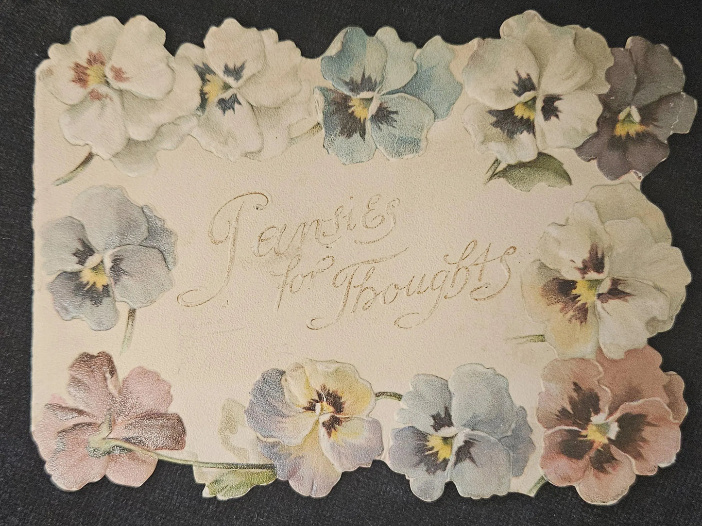 PR? - Folding Floral Card "Pansies For Thoughts" Greeting Card