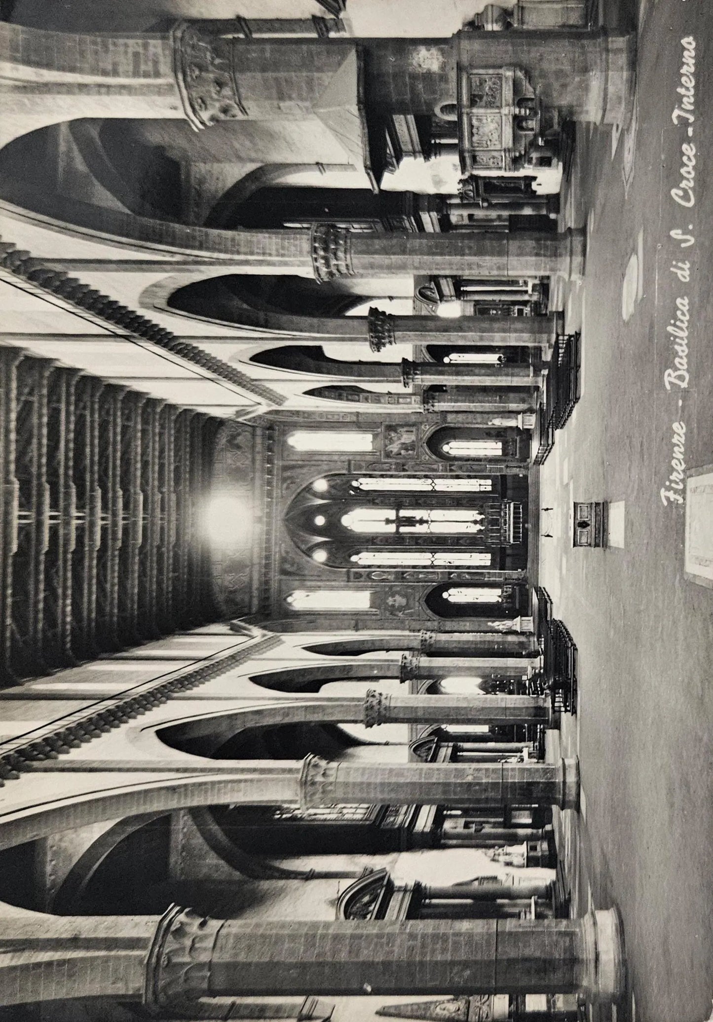 RPPC Firenze Basilica Of Saint Croce The Interior Florence, Italy - Vintage International Postcard