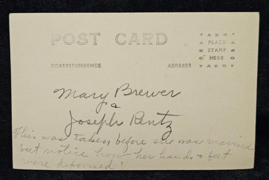 RPPC Engagement photo - Disabled Woman before marriage- Rare Photo - Vintage Postcard