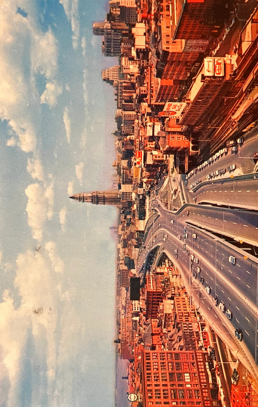 Custom House Tower in Boston, Massachusetts - John F. Fitzgerald Expressway - Vintage Boston Postcard