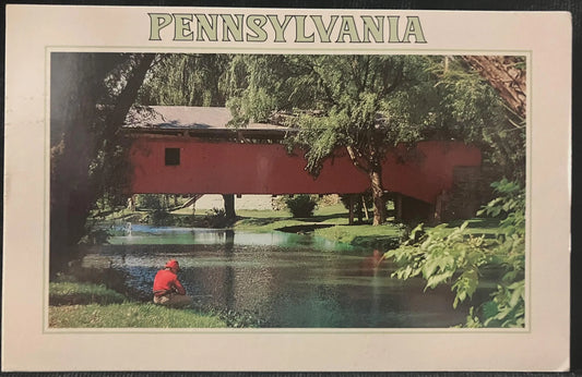 Bogert's Covered Bridge - Allentown, Pennsylvania - Vintage Covered Bridge Postcard