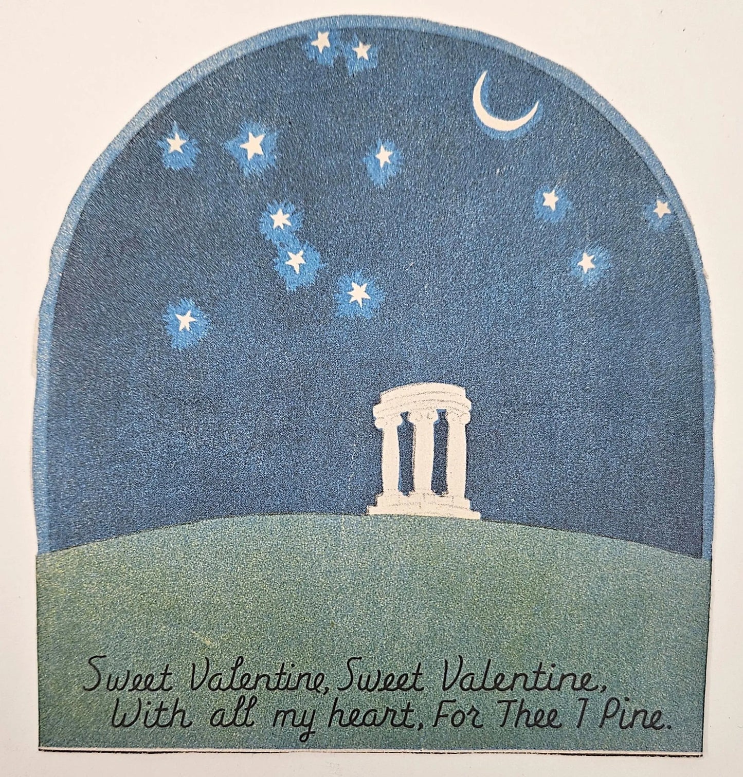 Sweet Valentine, With All My Heart, For Thee I Pine - Moon and Stars Valentine's Card