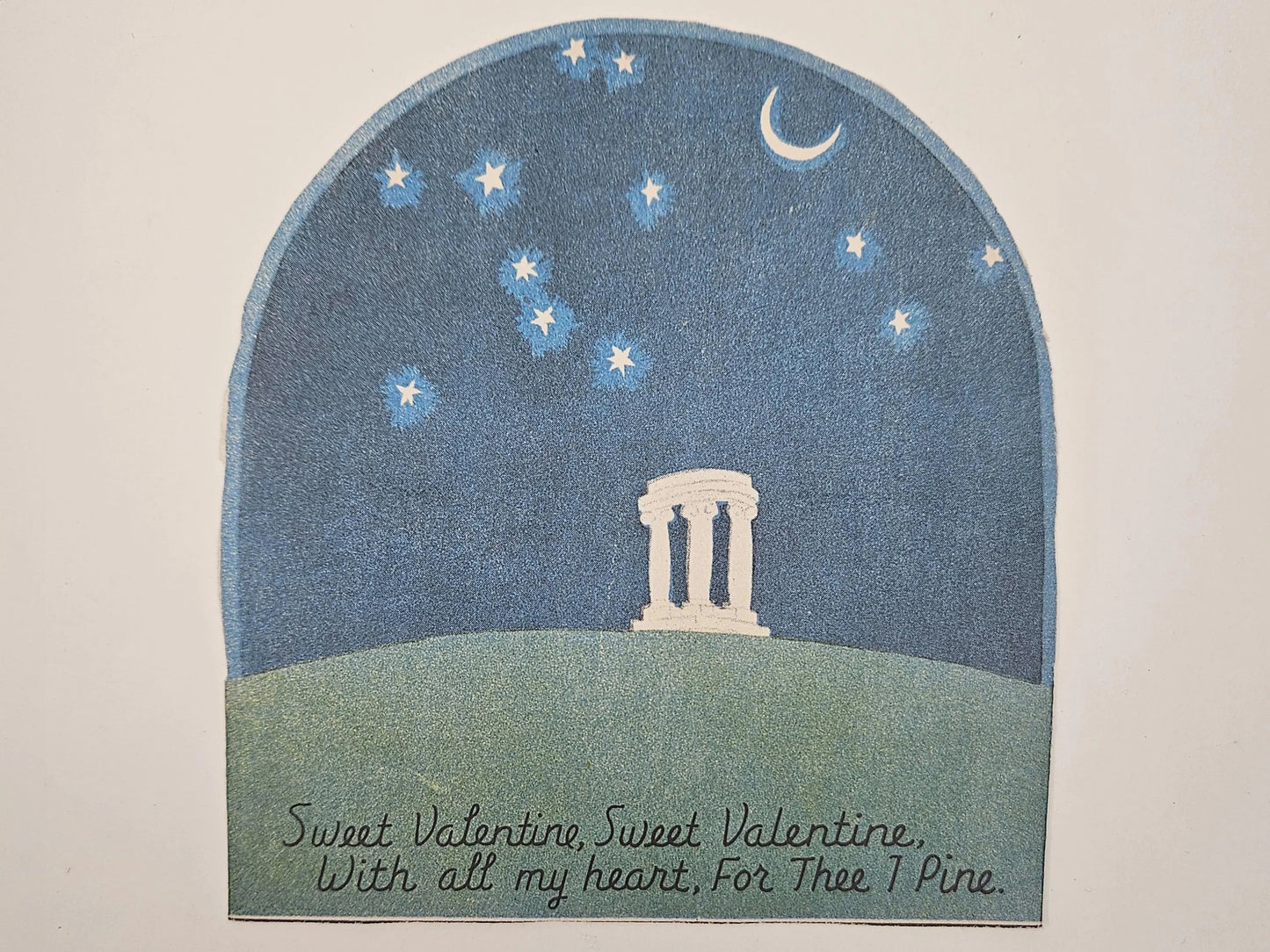 Sweet Valentine, With All My Heart, For Thee I Pine - Moon and Stars Valentine's Card