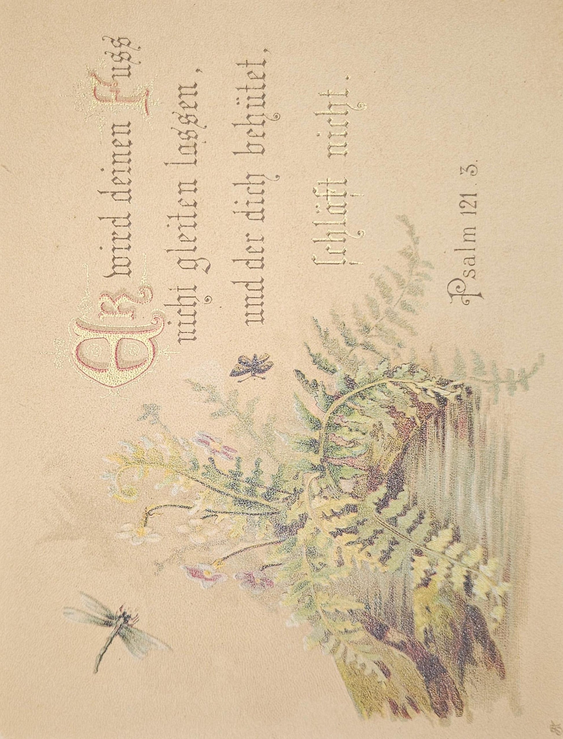 Advertisement for Prayer Cards with Psalm 121.3 - sold from  Pittsburg, Pennsylvania,  L. Breuninger