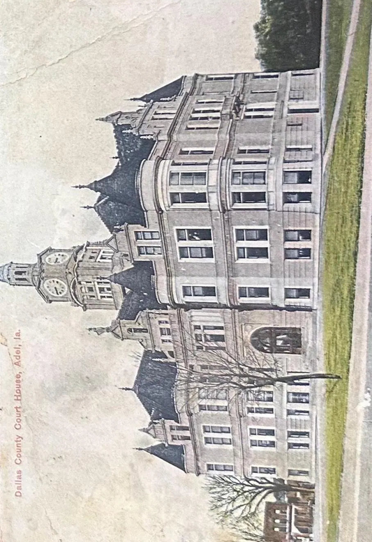 Dallas County Court House - Adel, Iowa - Vintage Postcard